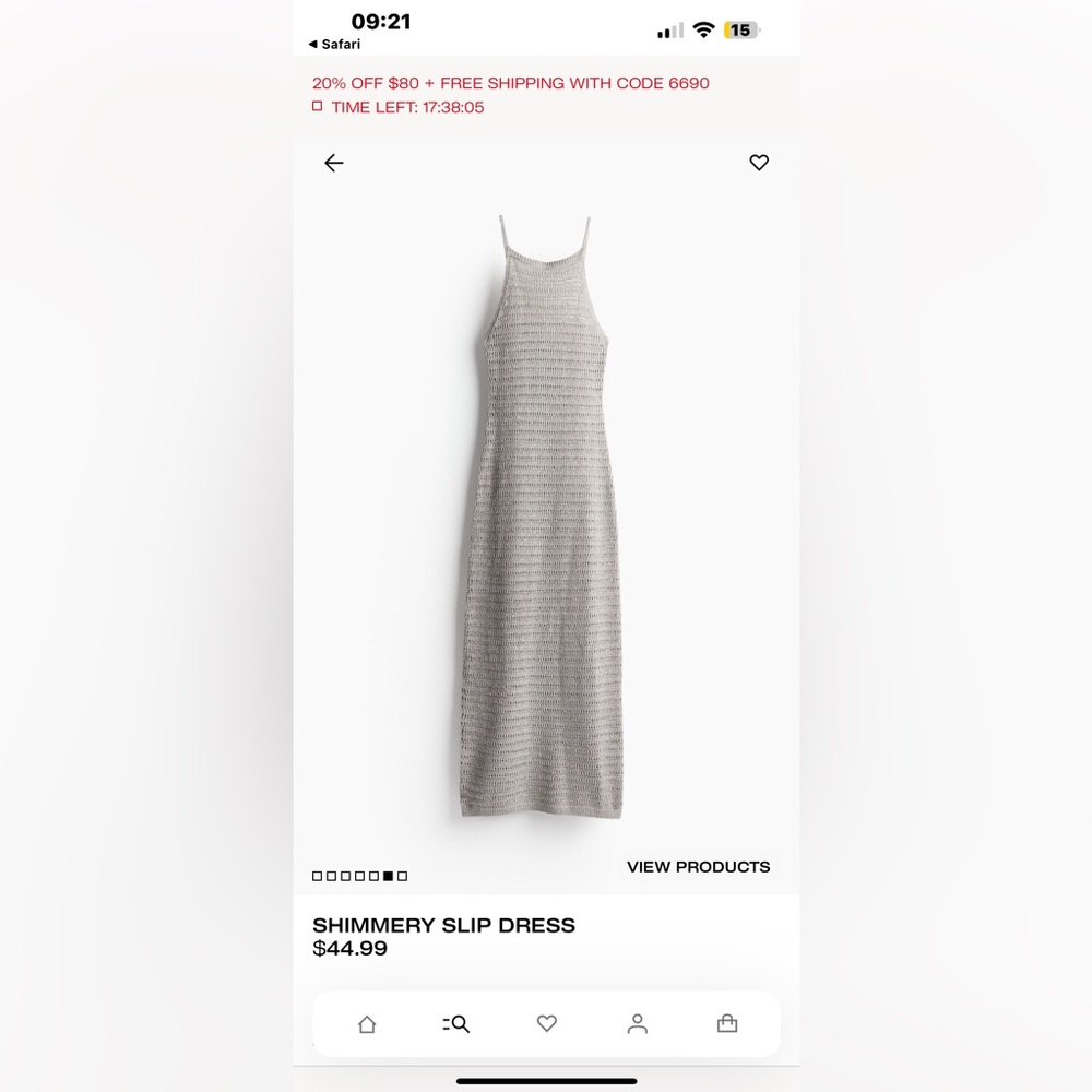 H&M shimmery slip dress